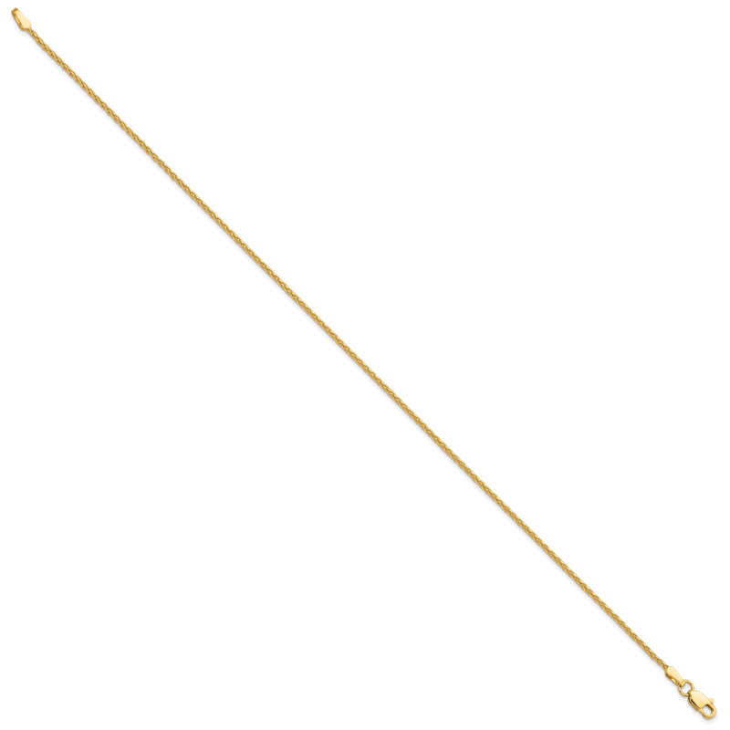 14k 6 inch 1.5mm Parisian Wheat with Lobster Clasp Chain