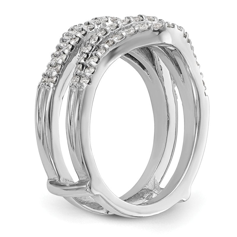 14K White Gold 5/8 carat Lab Grown Diamond VS+ F+ Complete Ring Guard