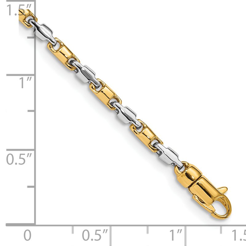 14K Two-tone 18 inch 2.5mm Hand Polished Fancy Link with Lobster Clasp Chain