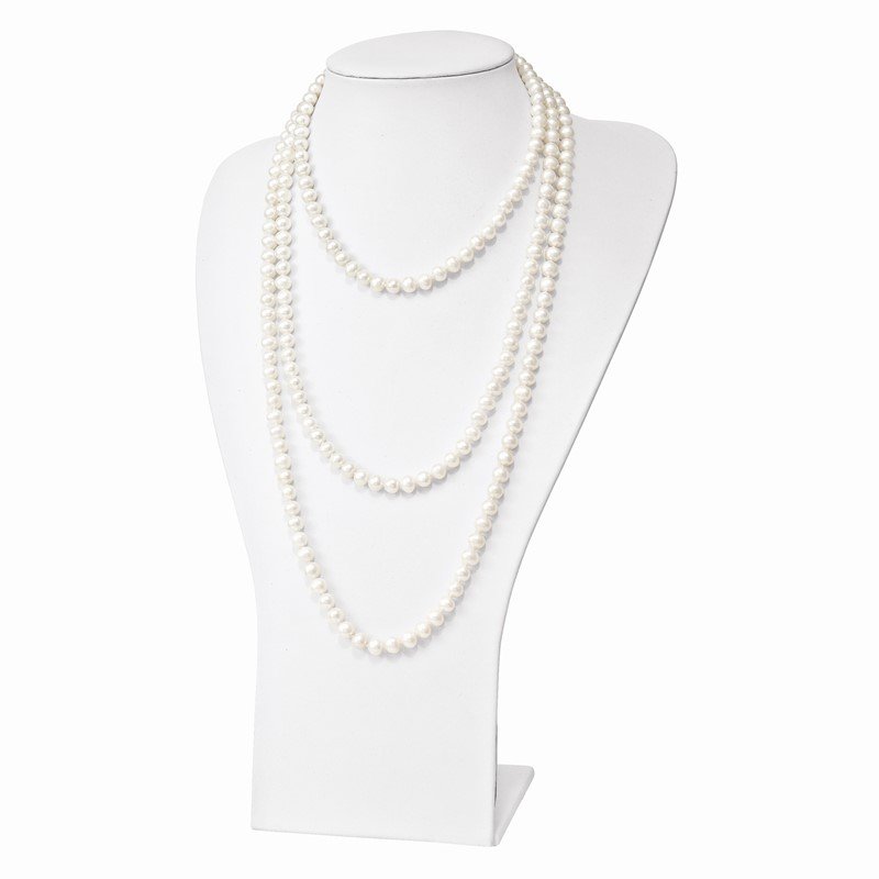 9-10mm White Semi-Round Freshwater Cultured Pearl Endless 80 inch Necklace