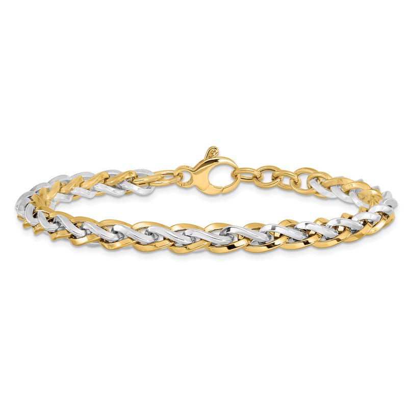 14K Two-tone Polished Fancy Link Necklace