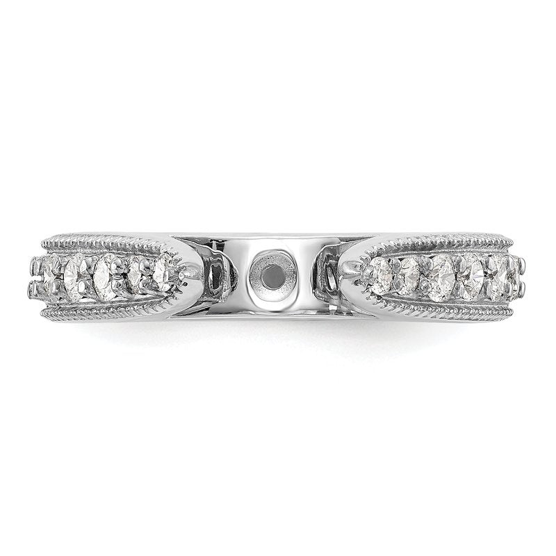 14K White Gold 1/3 carat Lab Grown Diamond VS/SI  D E F  Semi Mount Peg Set Ring