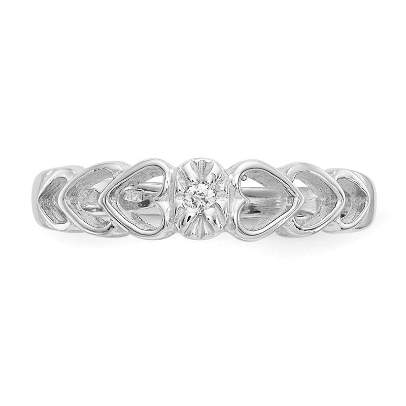 14k White Gold VS Diamond heart ring