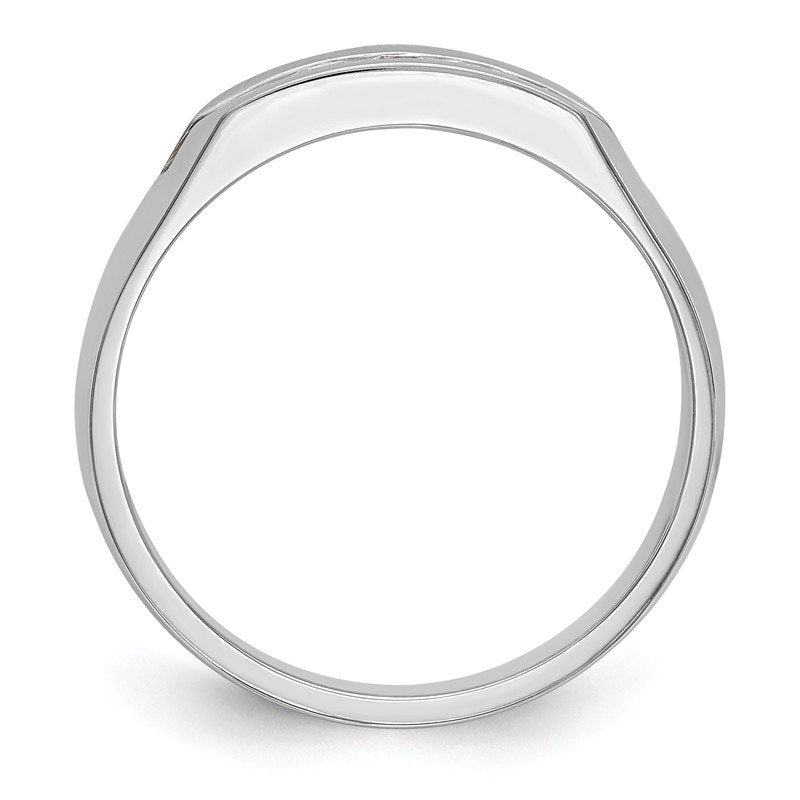 14K White Gold Men's 1/3 carat Lab Grown Diamond VS+ F+ Complete Channel Five Stone Band