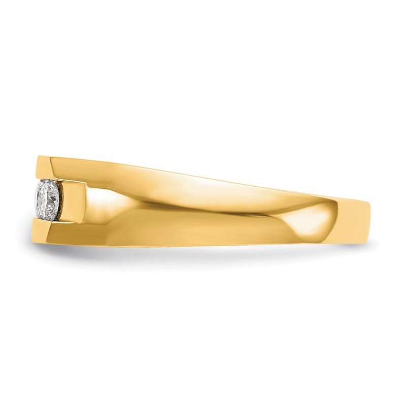14K White Gold Men's 1/3 carat Lab Grown Diamond VS+ F+ Complete Channel Five Stone Band