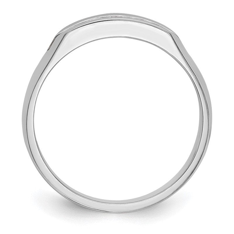 14K White Gold Men's 1/3 carat Lab Grown Diamond VS+ F+ Complete Channel Five Stone Band