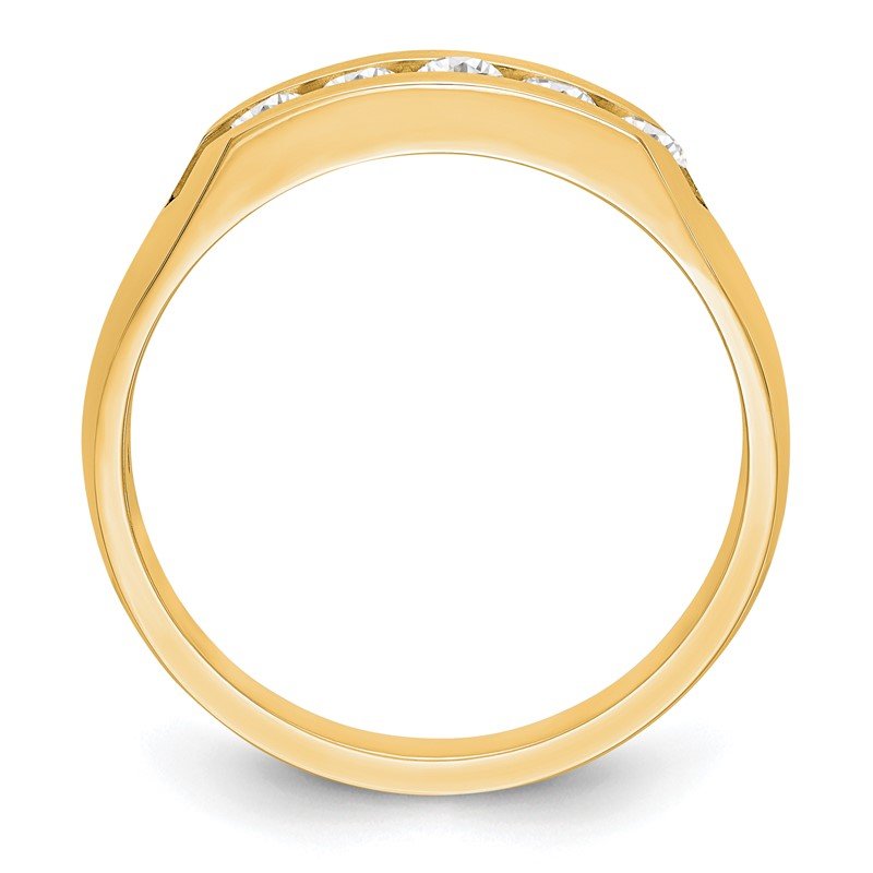 14K White Gold Men's 1/3 carat Lab Grown Diamond VS+ F+ Complete Channel Five Stone Band