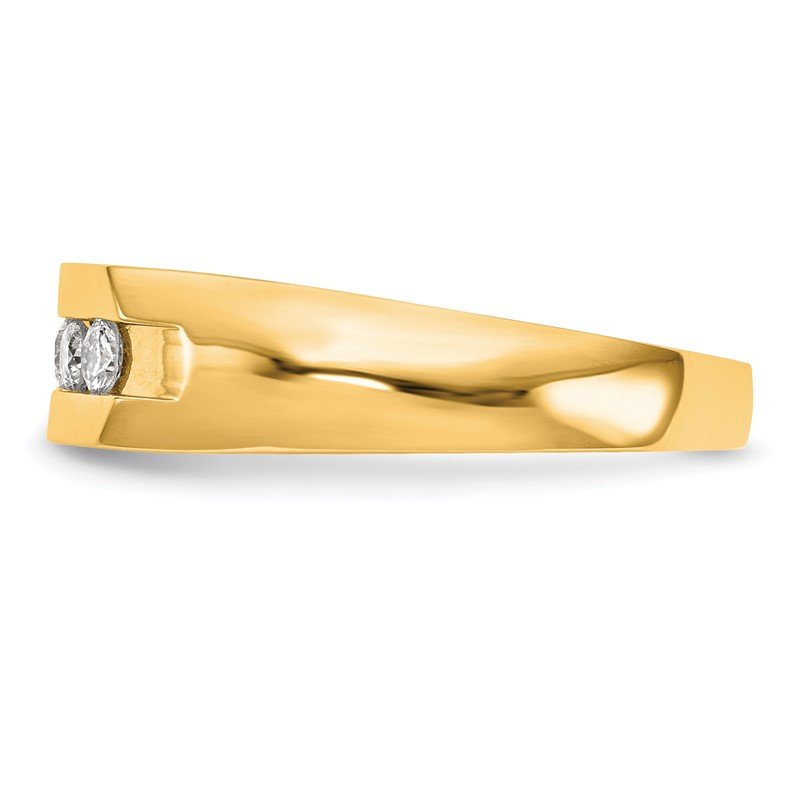 14K White Gold Men's 1/3 carat Lab Grown Diamond VS+ F+ Complete Channel Five Stone Band