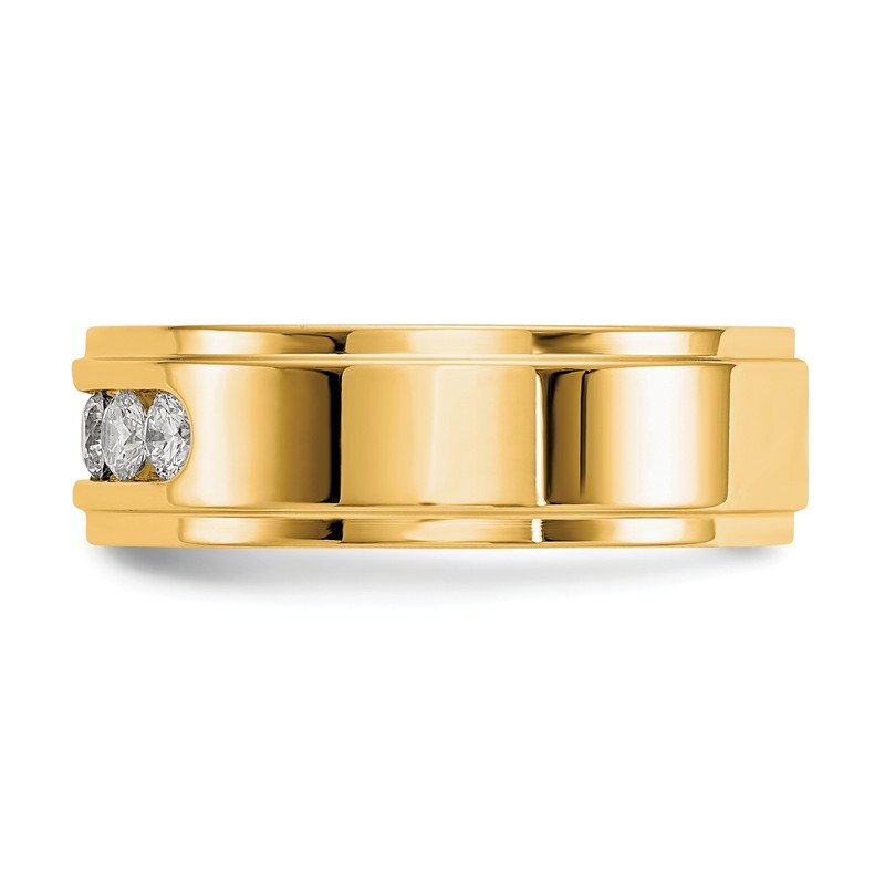 14K White Gold Men's 1/2 carat Lab Grown Diamond VS/SI  D E F  5 Stone Step Edge Size 9 Channel Band
