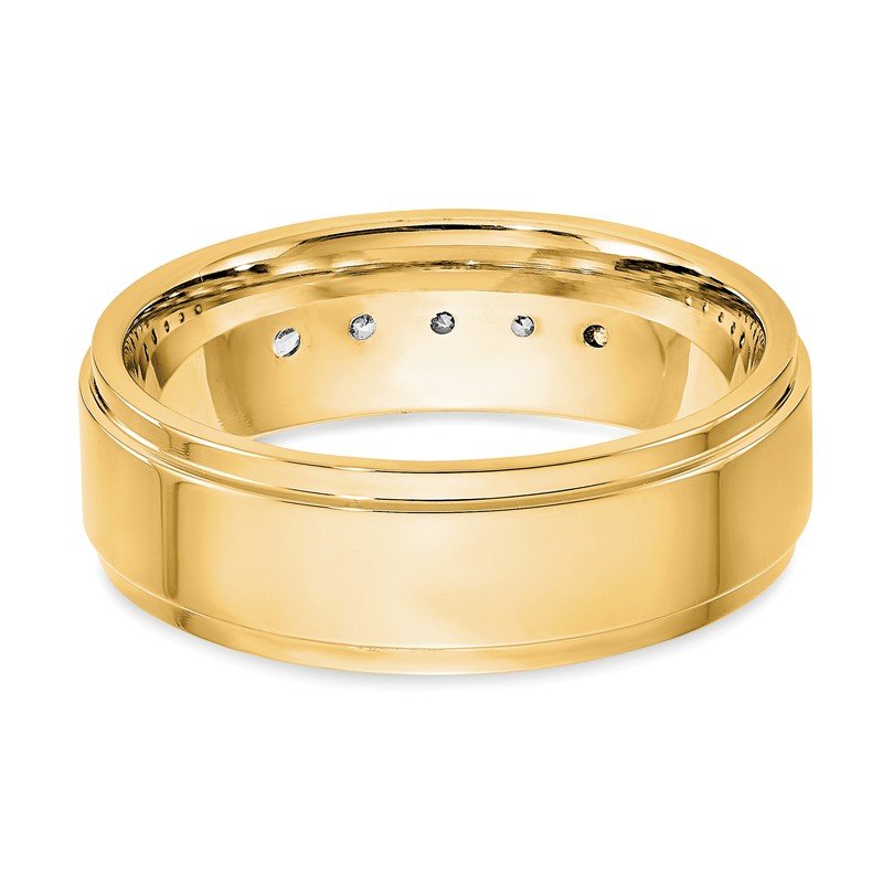 14K White Gold Men's 1/2 carat Lab Grown Diamond VS/SI  D E F  5 Stone Step Edge Size 9 Channel Band