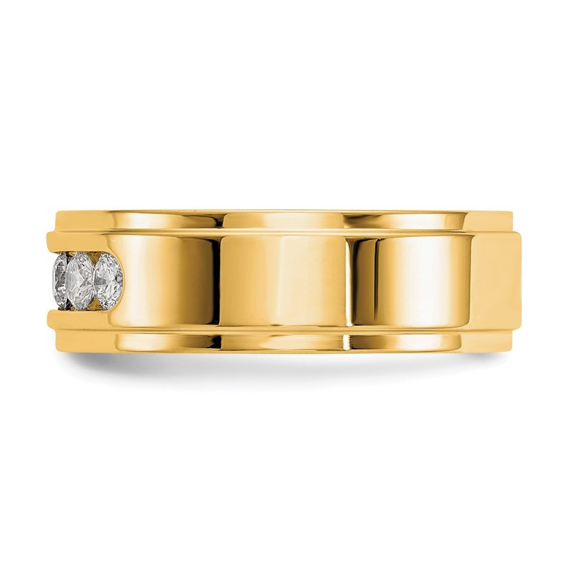 14K White Gold Men's 1/2 carat Lab Grown Diamond VS/SI  D E F  5 Stone Step Edge Size 9 Channel Band