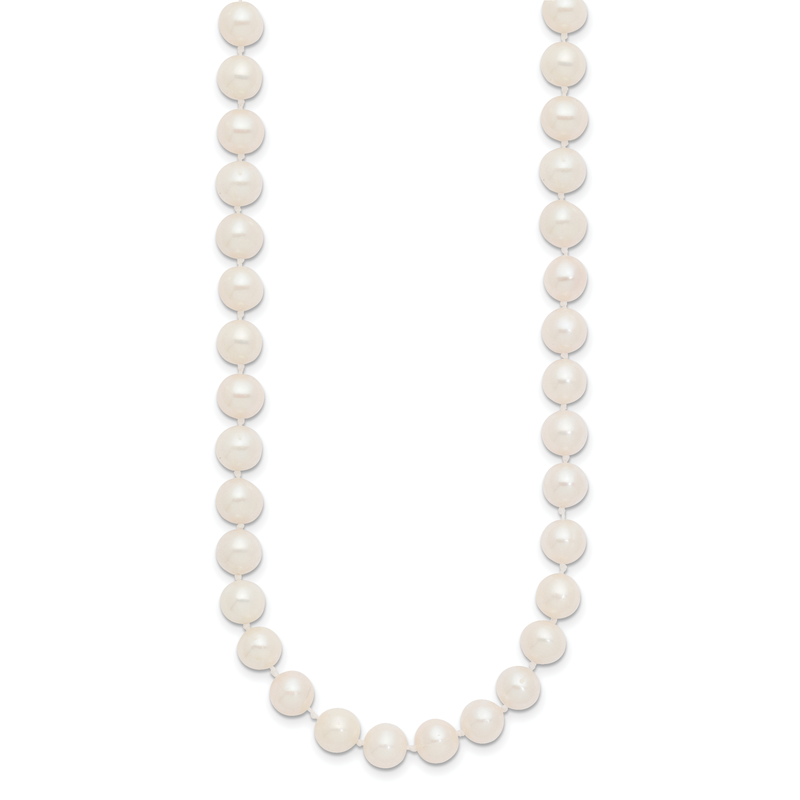 14k 7-8mm White Near-Round Freshwater Cultured Pearl 16 inch Necklace