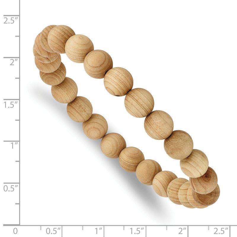 8mm Cypress Wood Beaded Stretch Bracelet