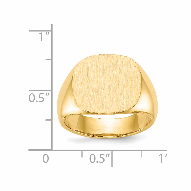 14k 15.0x15.5mm Open Back Mens Signet Ring