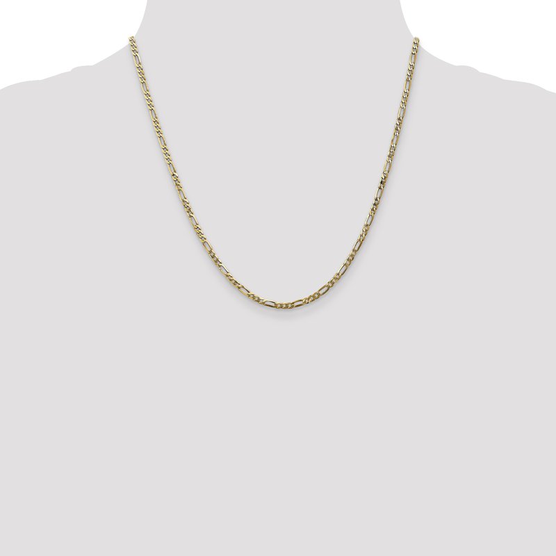 14K 2.75mm Flat Figaro Chain Anklet