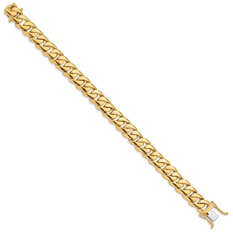 14K 20 inch 10.8mm Hand Polished Rounded Curb Link with Box Catch Clasp Chain
