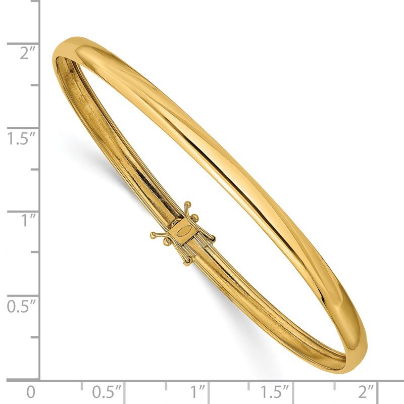 14K Polished 4.00mm Flexible Round Bangle Bracelet