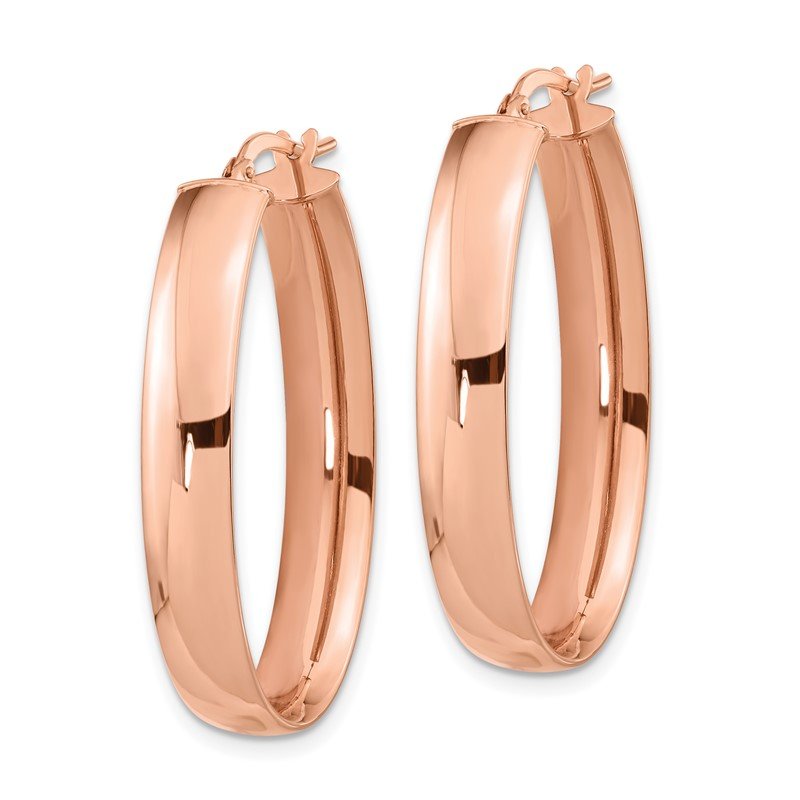 14k Rose Gold Oval Hoop Earrings