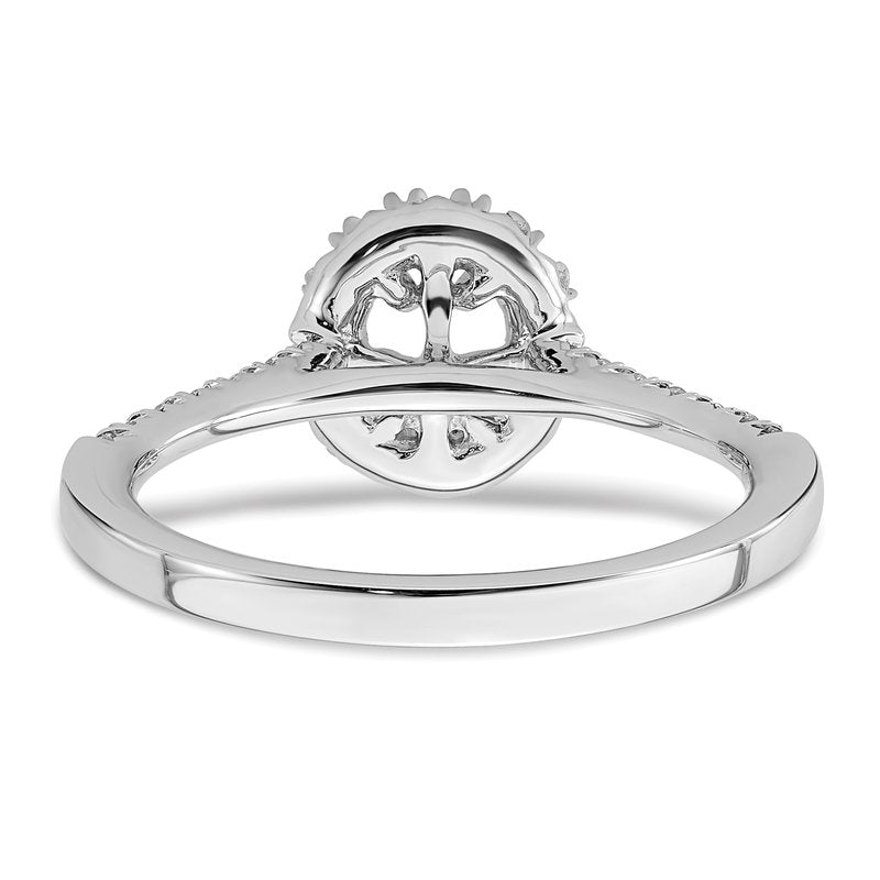 14K White Gold 1/3 carat Lab Grown Diamond VS+ F+ Semi-Mount Oval Halo Engagement Ring
