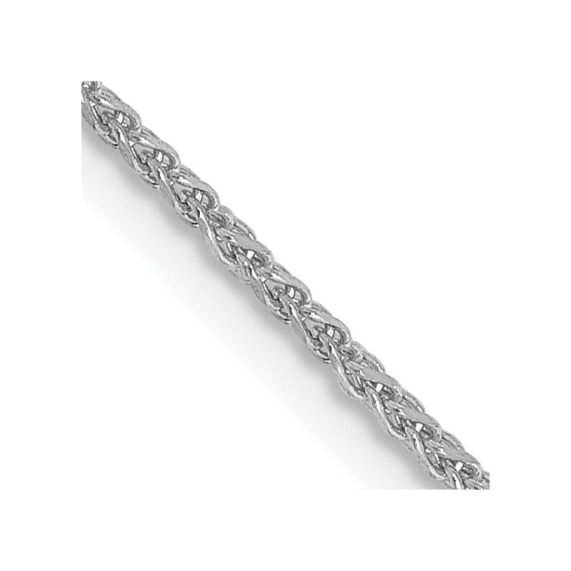 14K White Gold 10 inch 1.25mm Diamond-cut Spiga with Lobster Clasp Anklet