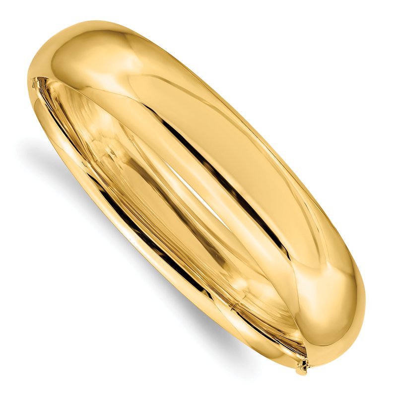 14k 9/16 Oversize High Polished 14.5mm Hinged Oval Bangle Bracelet