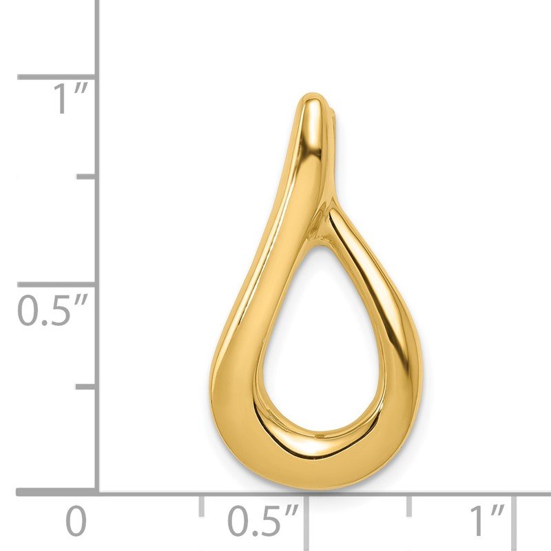 14k Polished Slide Fits up to 4mm Regular/6mm Fancy or Reversible Omega
