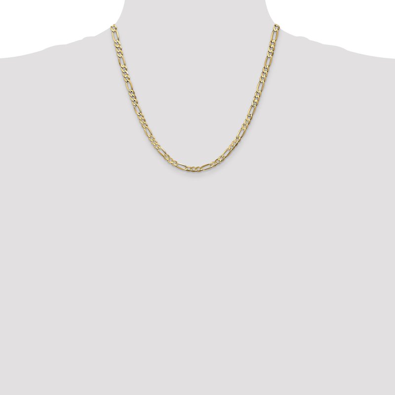 14K 26 inch 4.5mm Concave Open Figaro with Lobster Clasp Chain