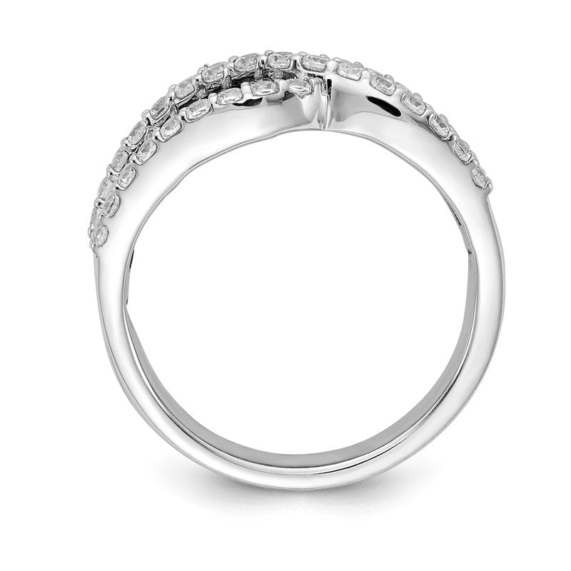 14k White Gold Emerald Diamond Ring