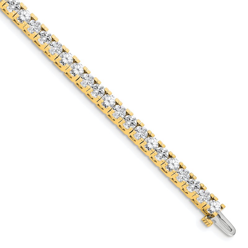 14k Complete 7.5 carat Round VS Diamond 4-prong 7 inch Tennis Bracelet
