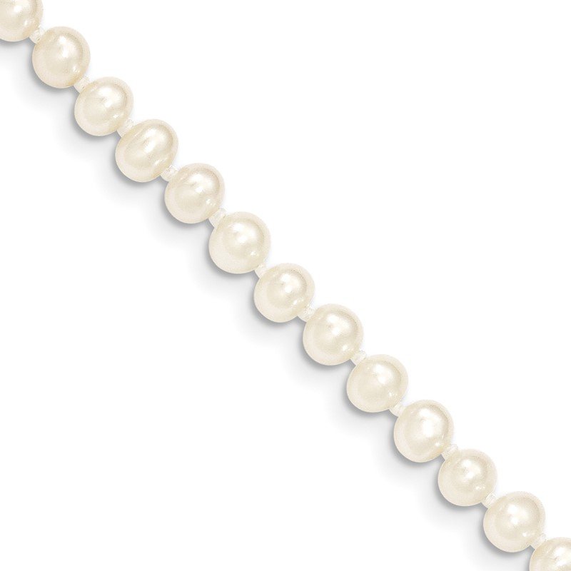 14k 4-5mm White Semi-Round Freshwater Cultured Pearl 12 inch Necklace