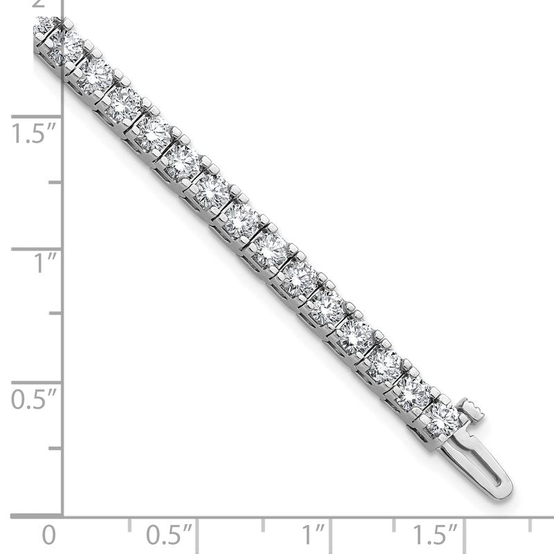 14k White Gold Complete 6.44 carat Round A Diamond 4-prong 7 inch Tennis Bracelet