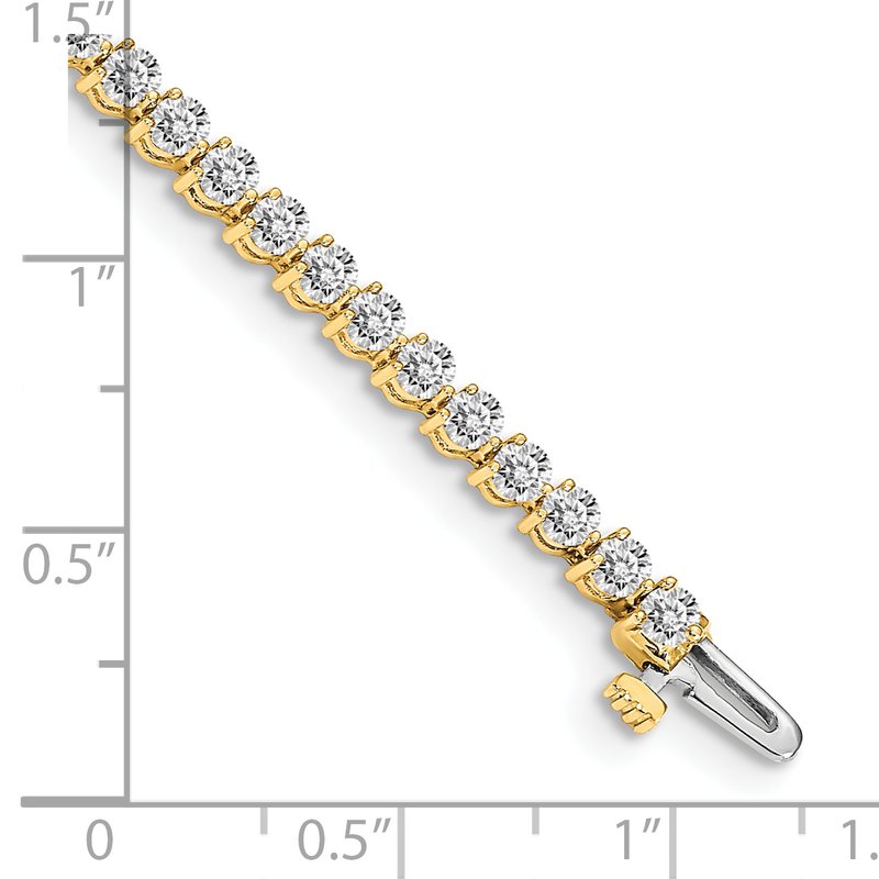 14k Complete 2.4 carat Round AAA Diamond 3-prong 7 inch Tennis Bracelet
