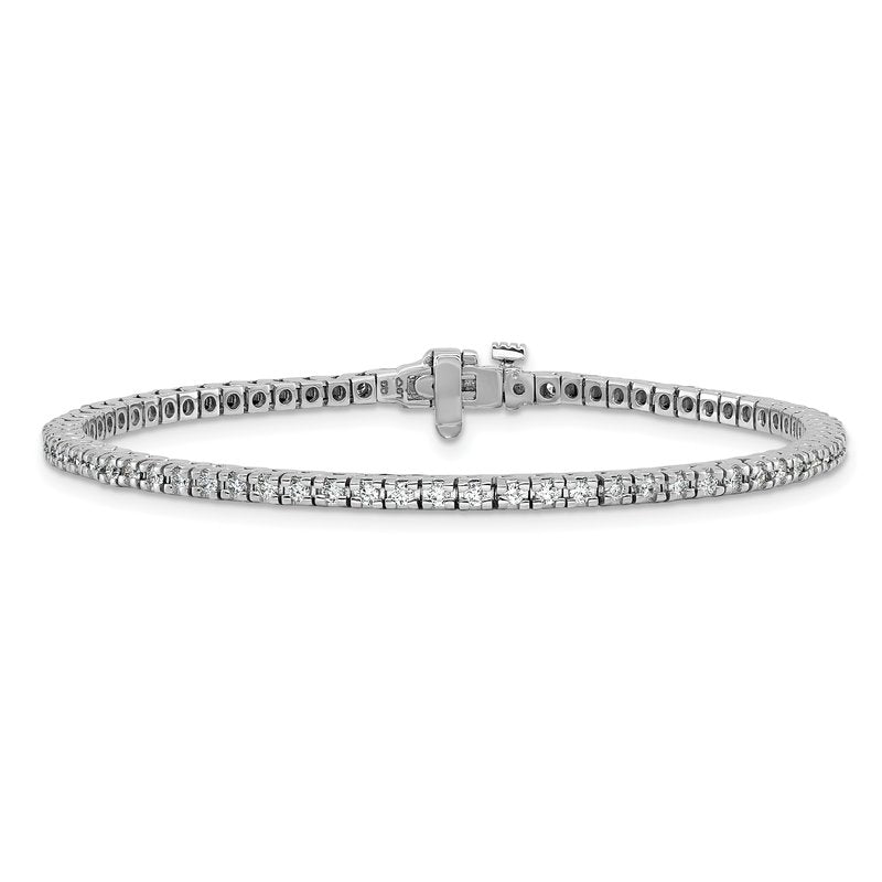 14k White Gold Complete 1.25 carat Round VS Diamond 4-prong 7 inch Tennis Bracelet