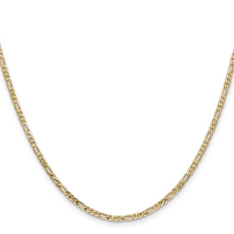 14K 26 inch 2.25mm Flat Figaro with Lobster Clasp Chain