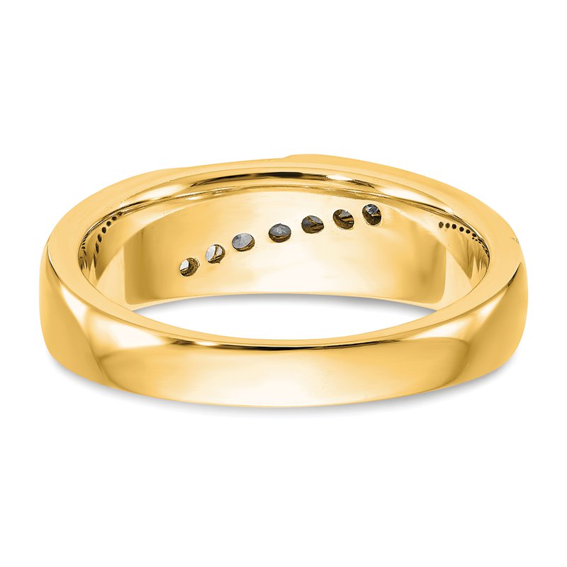 14K White Gold Men's 1/4 carat Lab Grown Diamond VS+ F+ Complete Brushed and Polished Band