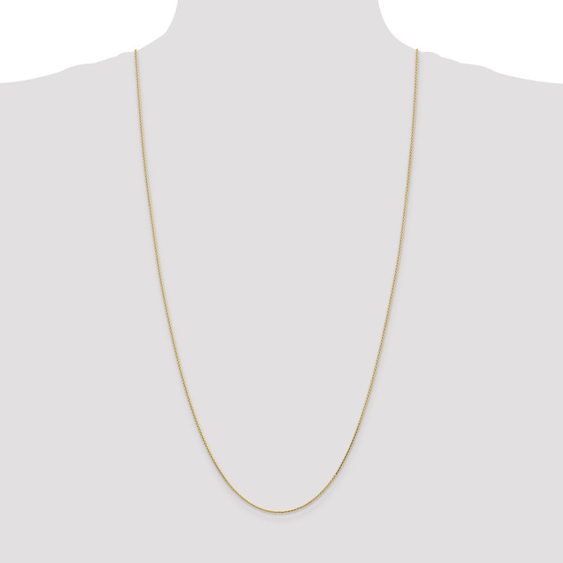 14K 10 inch 1mm Diamond-cut Parisian Wheat with Lobster Clasp Anklet