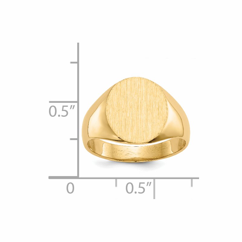 14k 11.5x13.0mm Open Back Mens Signet Ring