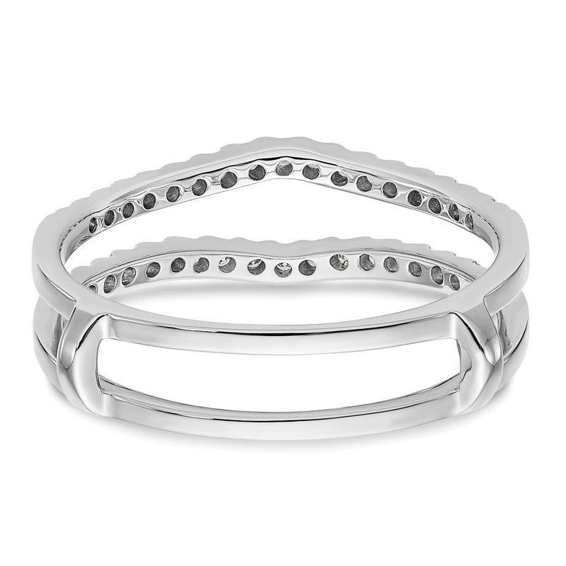 14K White Gold 1/4 carat Lab Grown Diamond VS+ F+ Complete Ring Guard