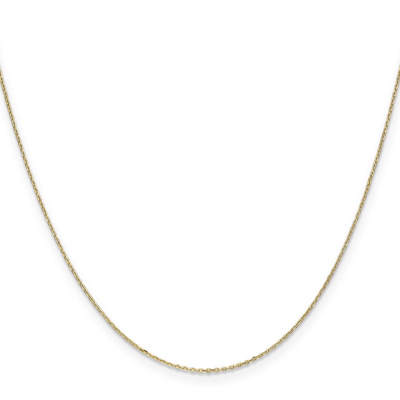 14K 14 inch .8mm Diamond-cut Cable with Spring Ring Clasp Chain
