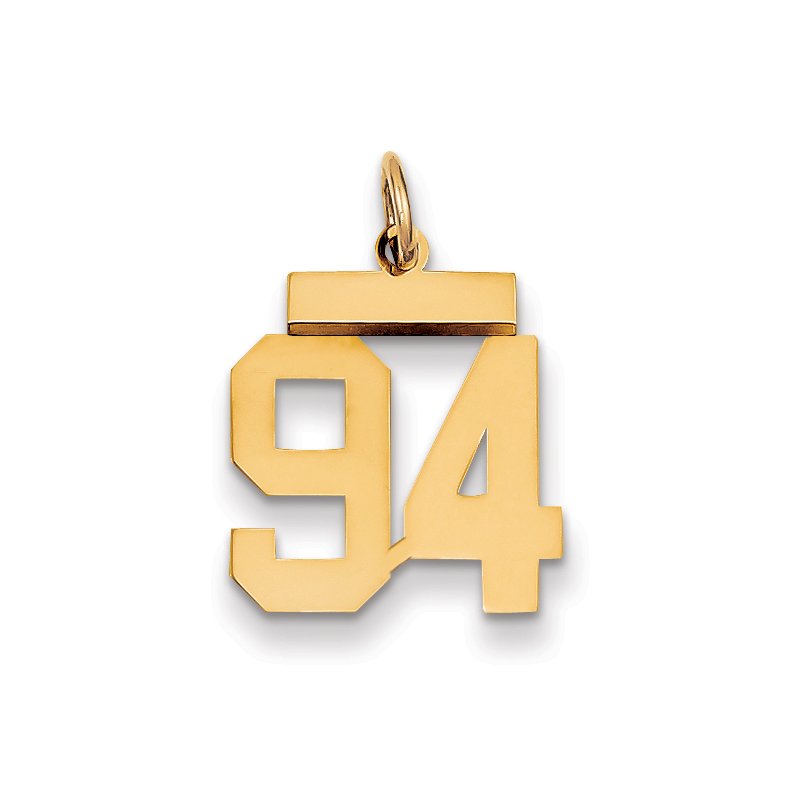 14k Small Polished Number 94 Charm