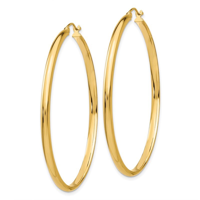 14k 2.75x50mm Polished Tube Hoop Earrings
