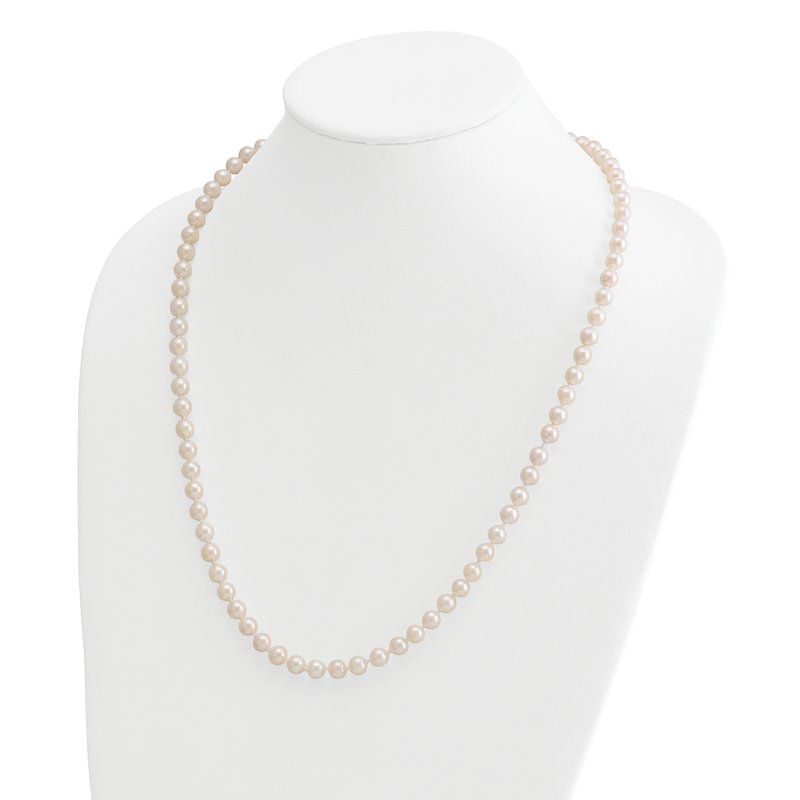 14k 6-7mm White Round Akoya Saltwater Cultured Pearl 16 inch Necklace