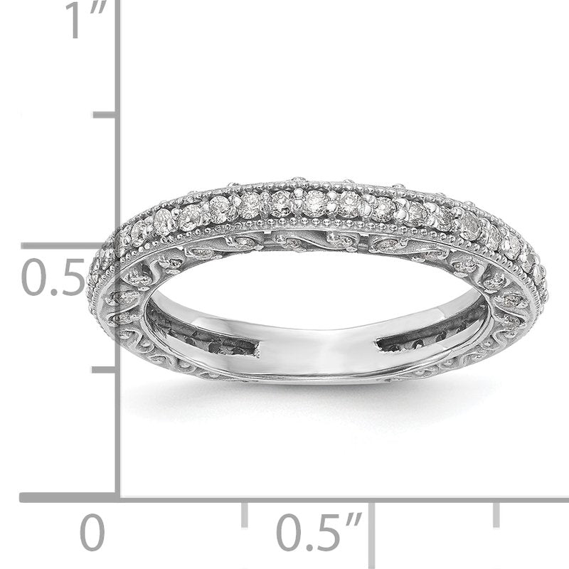14K White Gold 1/2 carat Lab Grown Diamond VS/SI  D E F  Wedding Band