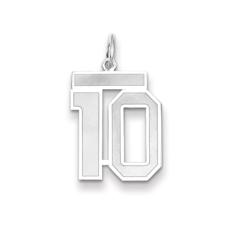 14kw Medium Satin Number 10 Charm