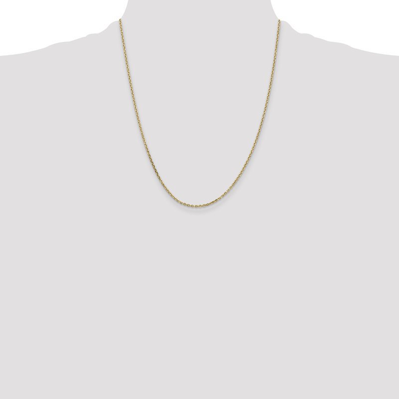 14K 26 inch 1.65mm Solid Diamond-cut Cable with Lobster Clasp Chain