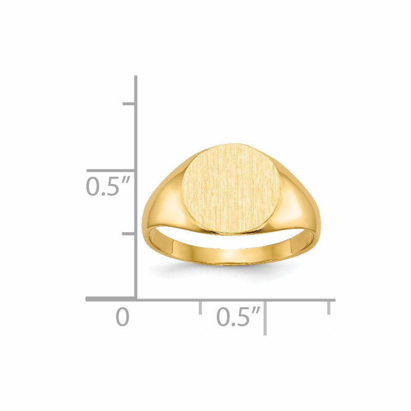 14k 9.5x10.0mm Closed Back Signet Ring