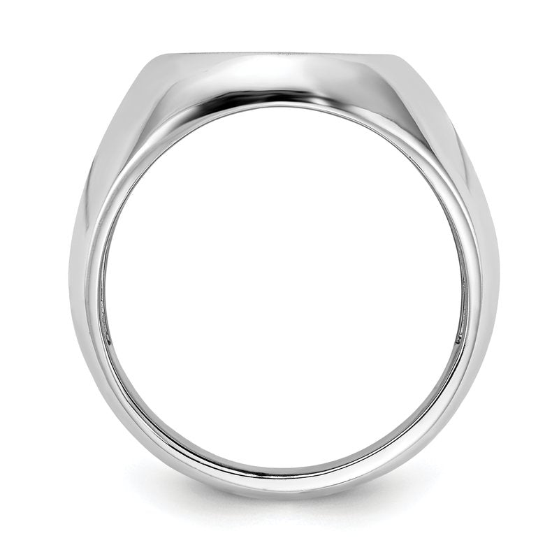 14k White Gold 13.0x16.0mm Open Back Mens Signet Ring