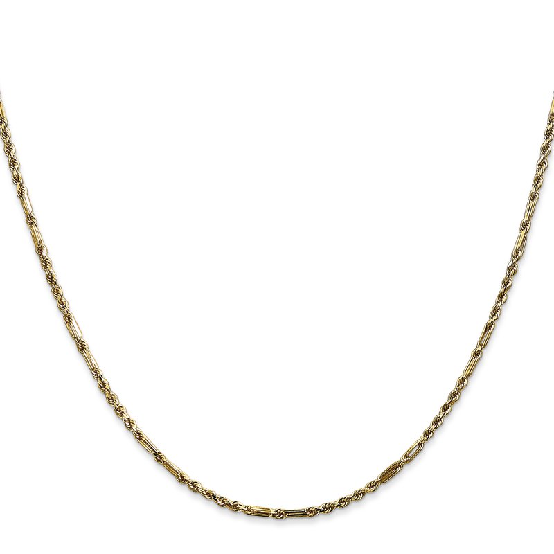 14K 10 inch  1.8mm Diamond-cut Milano Rope with Lobster Clasp Anklet