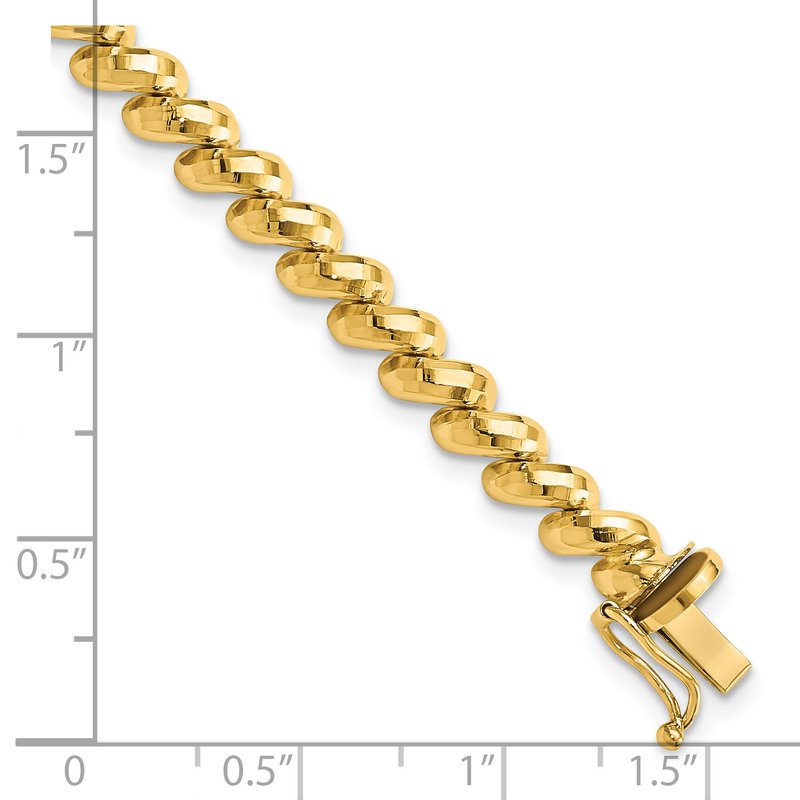 14k Faceted 5mm 7 inch San Marco Bracelet