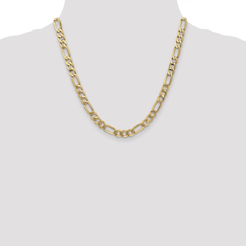 14K 7mm Flat Figaro Chain